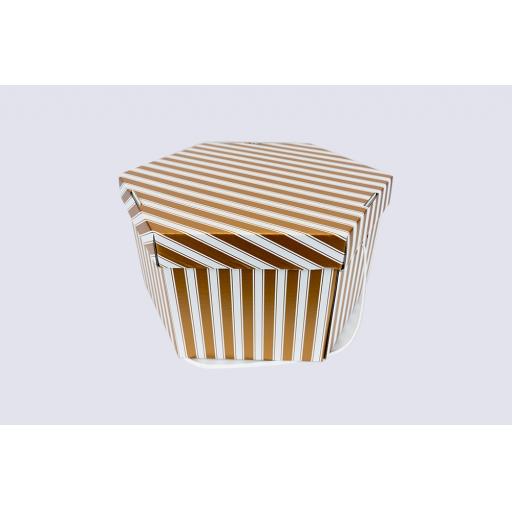 Hat Box 17 x 9 1/2" (420 x 241mm) Gold and White