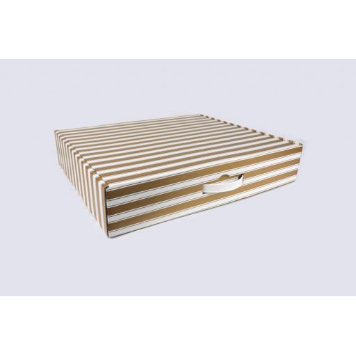 Gift Box 510 x 432 x 100mm Gold and White