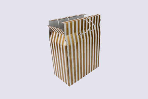 Cord Carry-Handle Box 400 x 195 x 500mm Gold and White