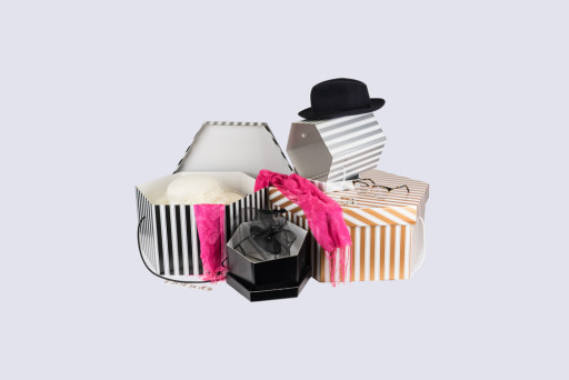 Hat Box 17 x 9 1/2" (420 x 241mm) Black and White