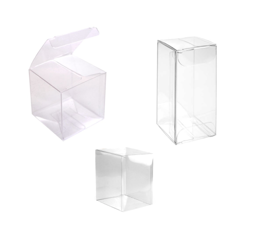 Flat Folding Clear PVC Box 50x50x50mm
