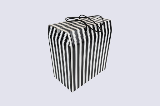 Cord Carry-Handle Box 350 x 190 x 375mm Black and White