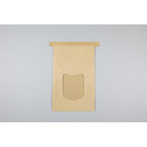 Brown Tin Tie Bag + Window 242x155+70mm
