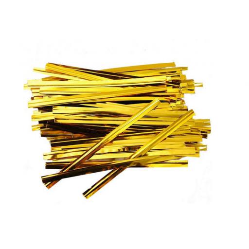 Gold Wire Twist Ties - 90mm