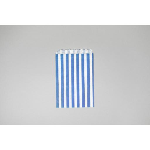 Blue/White Striped Paper Bag 127x178mm