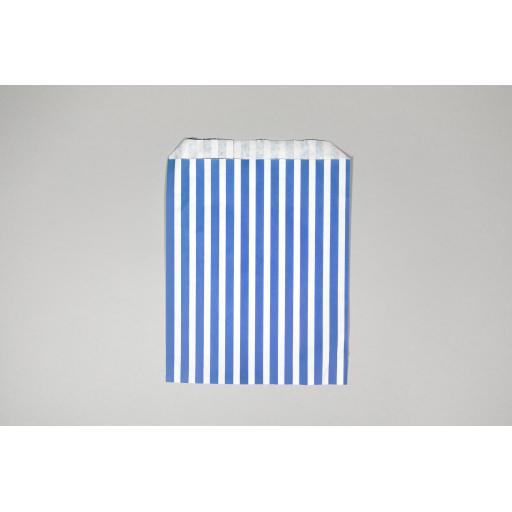 Blue/White Striped Paper Bag 178x229mm