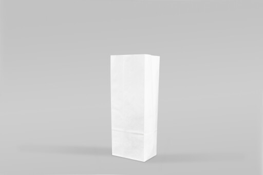 Block Bottom Paper Bags - White 120 x 190 x 310mm